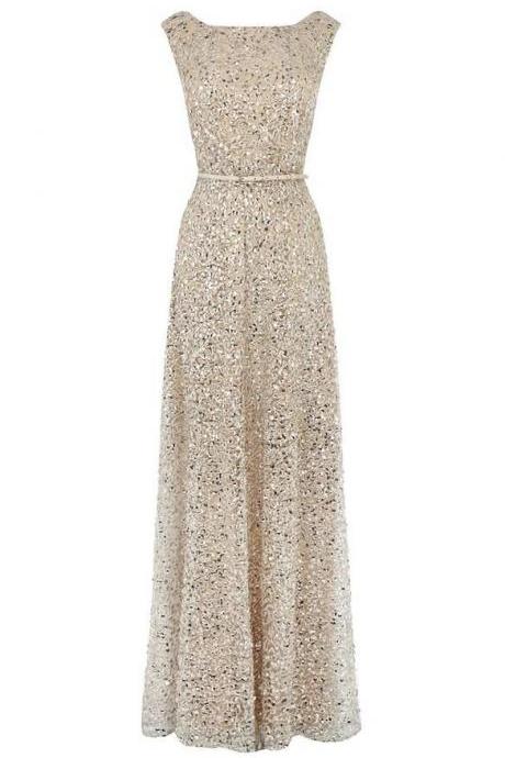 Gorgeous A Line Sequin Prom Evening Gowns