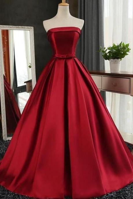 Gorgeous Simple Dark Red Prom Dresses, Formal Gowns