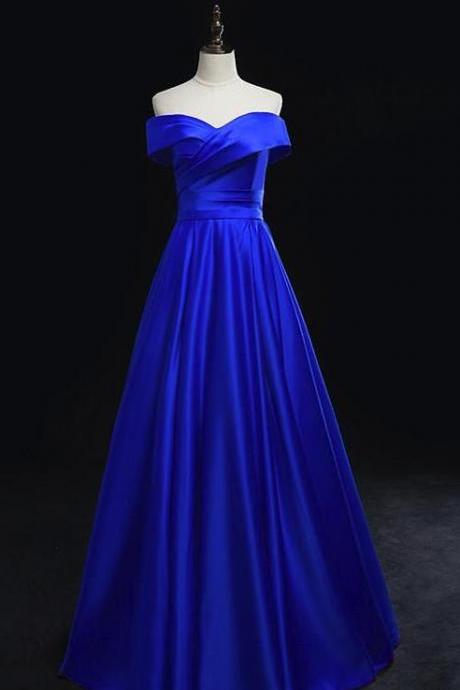 A-line Satin Lace-up Formal Gowns