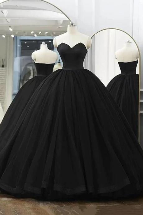Ball Gown Black Sweetheart Long Formal Dress