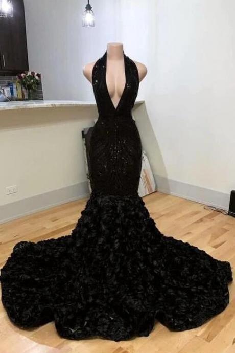 Sparkly Black Prom Dresses, Sexy Prom Dresses