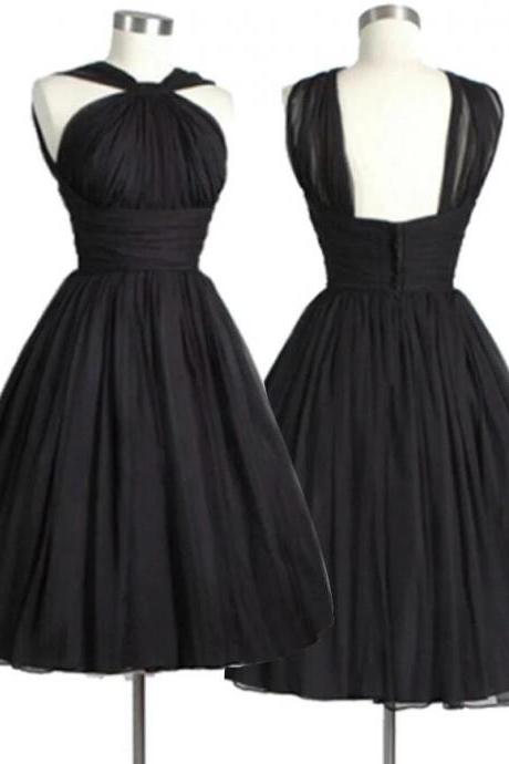 A Line Black Short Formal Dresses, Graduation Dresses