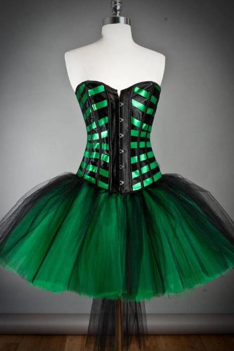 Cute Black And Emerald Green Homecoming Dress