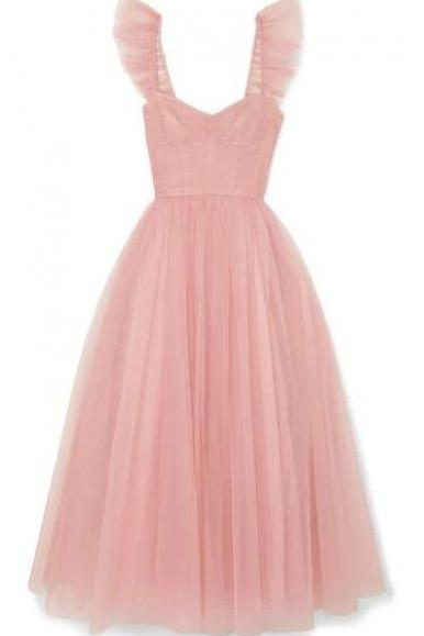 Sexy Pink Ankle Length Prom Dresses