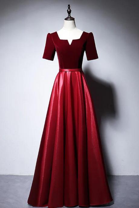 Style A Line Red Long Evening Dresses