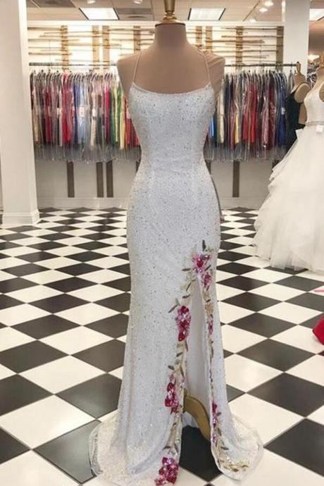 Sparkly Long Prom Dresses With Slit