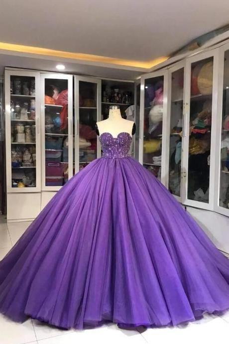 Sweetheart Ball Gown Purple Prom Dresses