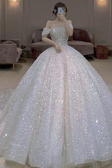 Amazing Ball Gown Tulle Sequins Formal Prom Dress