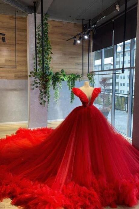 Mermaid Red Long Prom Dress Evening Dress