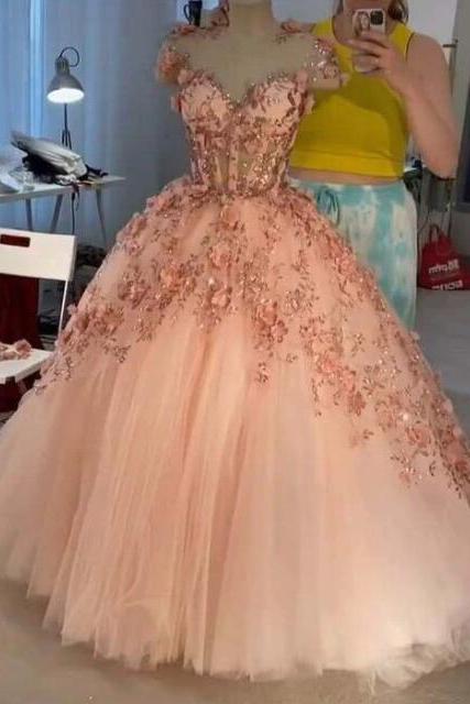 Beautiful A-line Pink Sweetheart Quinceanera Dresses