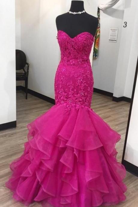 Charming Sleeveless Tulle Lace Prom Dresses