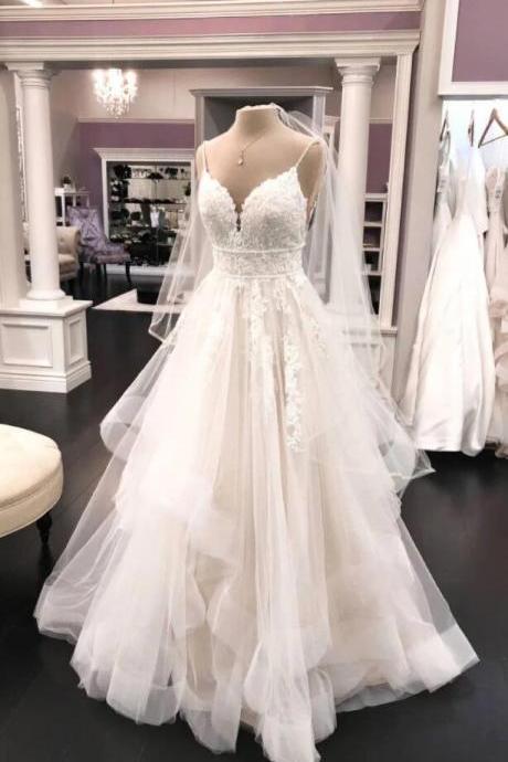 Princess Tulle Lace Long Wedding Dress