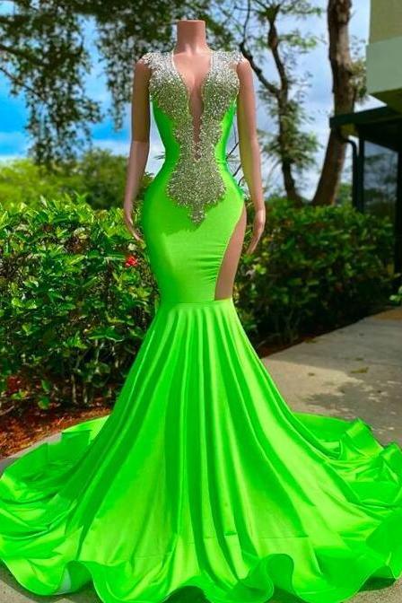 Sparkly Green Mermaid Prom Dresses