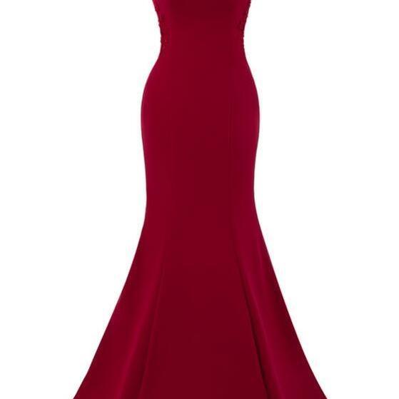 Formal Dresses Red Sparkly Trumpet/Mermaid Spaghetti Straps Long Formal Dress With High Slit