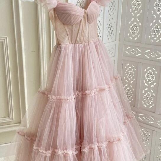 Yellow Sheer Neck Tulle Lace Floral Floor Length Prom Dresses