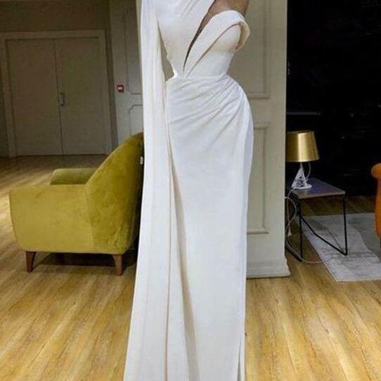 Charming One Shoulder Mermaid Sleeveless Asymmetrical Stretch Satin Prom Dress main image 1