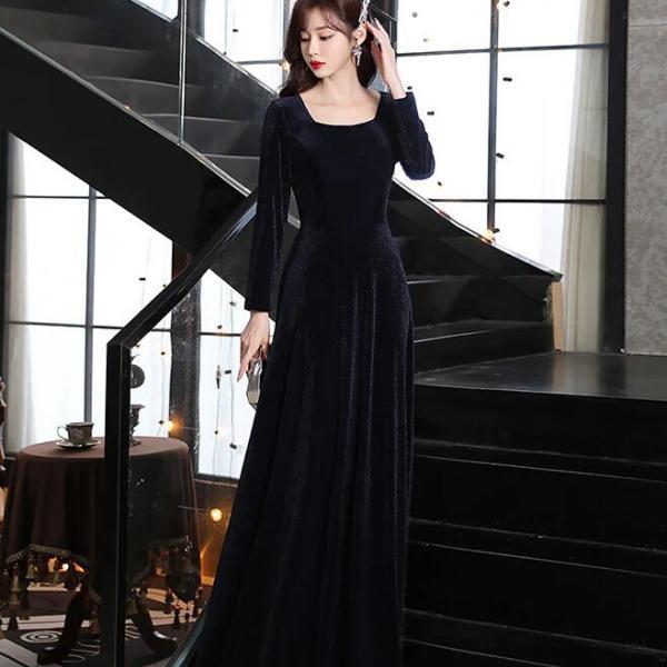 A-Line/Princess Deep V-Neck Long Sleeves Floor-Length Plus Size Prom Dresses With Ruffles and Split Side main image 0