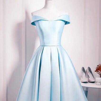 Light Blue Satin Sweetheart Homecoming Dress on Luulla