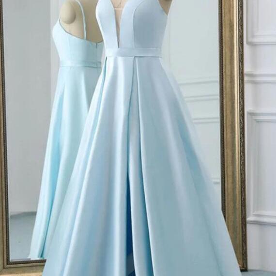 Pretty Blue Satin Print Floral A Line Birthday Dress Strapless Formal Homecoming Dress