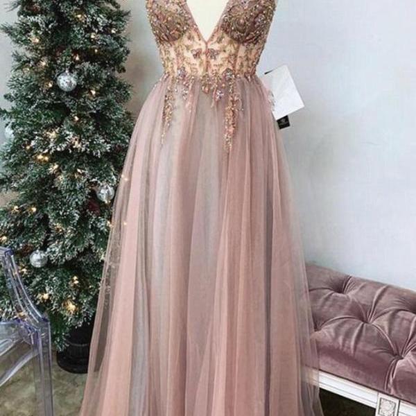 A-line Navy Blue Corset Ruffle Prom Dress, Navy Blue Long Evening Dress Party Dress main image 0