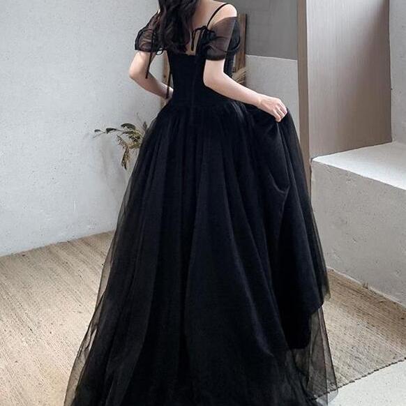 Off The Shoulder Black Long Prom Dresses on Luulla