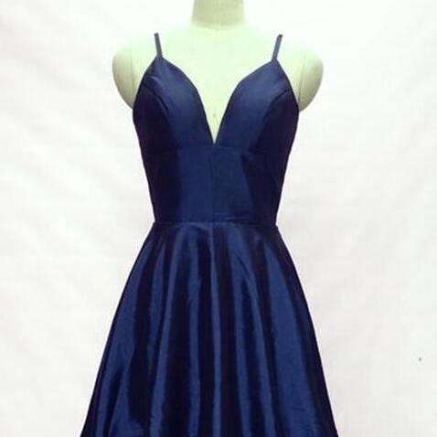 Simple Navy Blue Short Homecoming Dresses