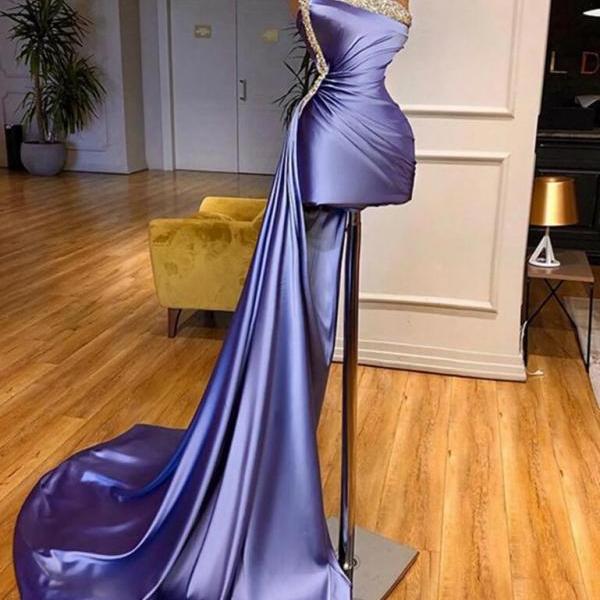 Sexy One Shoulder Short Prom Party Dress With Detachable Skirt 