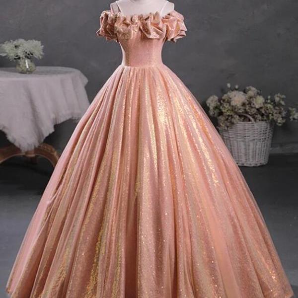 Dazzling Off-Shoulder Beaded Sequin Satin A-Line Prom Dress