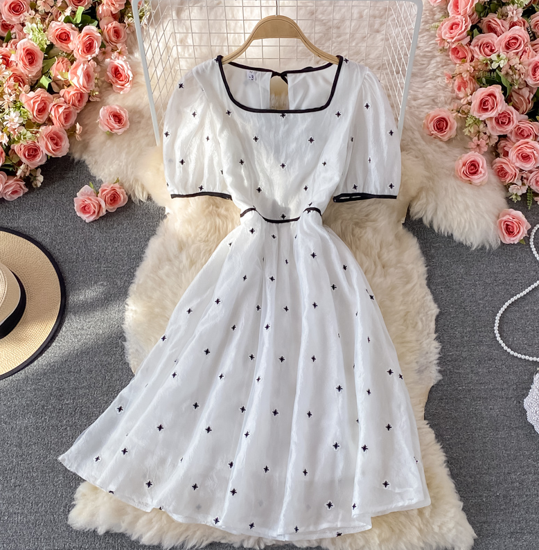 A-Line Chiffon Dress with Flower Appliqued Dusk main image 1