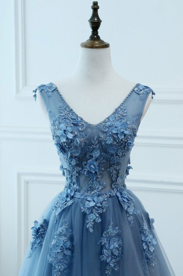 Beautiful Blue Tulle Prom Dress, Long Prom Dresses on Luulla