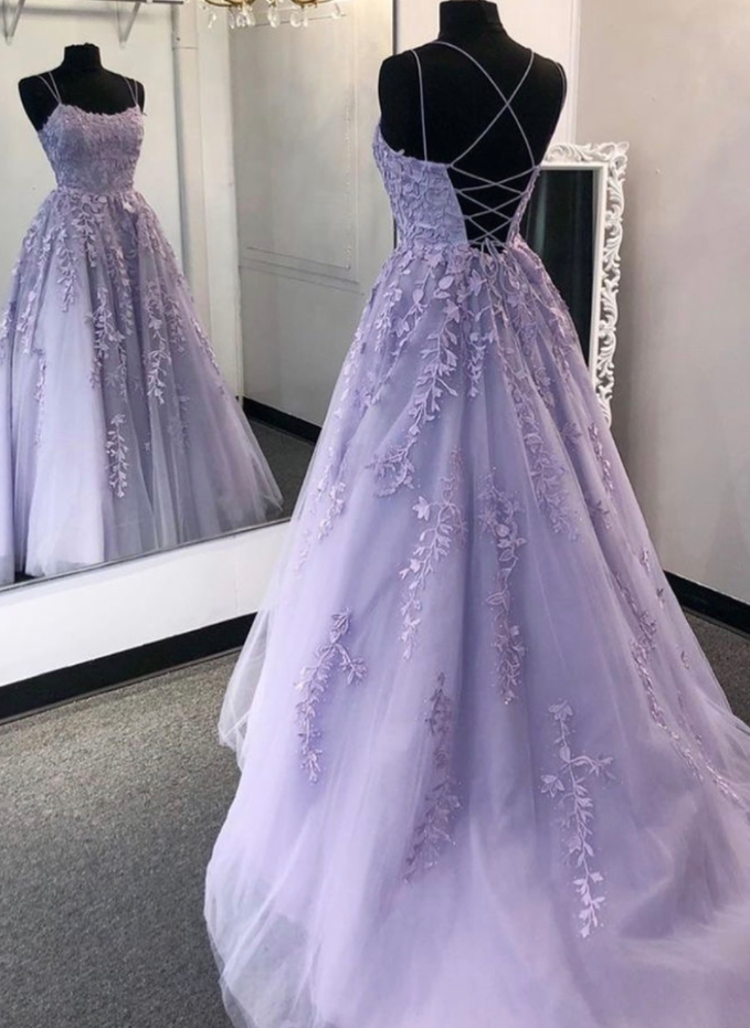 Mermaid Purple Lace Long Prom Gown Evening Dress on Luulla