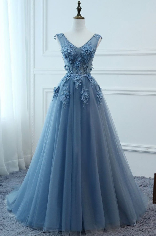 Beautiful Blue Tulle Prom Dress Mermaid Prom Dresses on Luulla