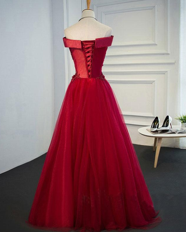 Off Shoulder Long Formal Gowns With Tulle on Luulla
