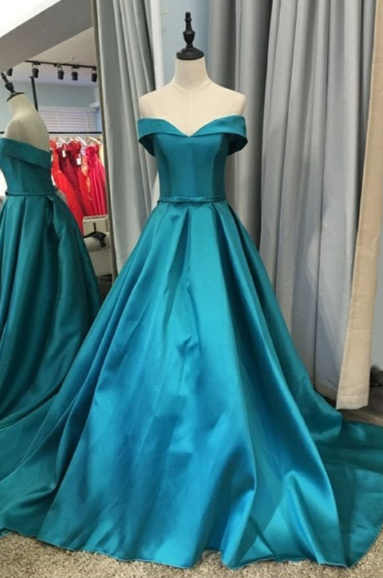Off Shoulder Long Evening Dress, Prom Dress With Sleeve on Luulla