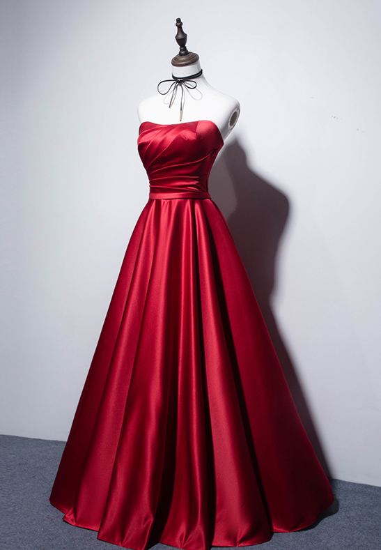 Formal Women's Dresses Charming A Line Strapless Red Long Prom/Evening Party Dress / Prom Dress Shop main image 1