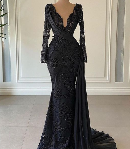 Long Prom Dress Black Evening Formal Dress on Luulla