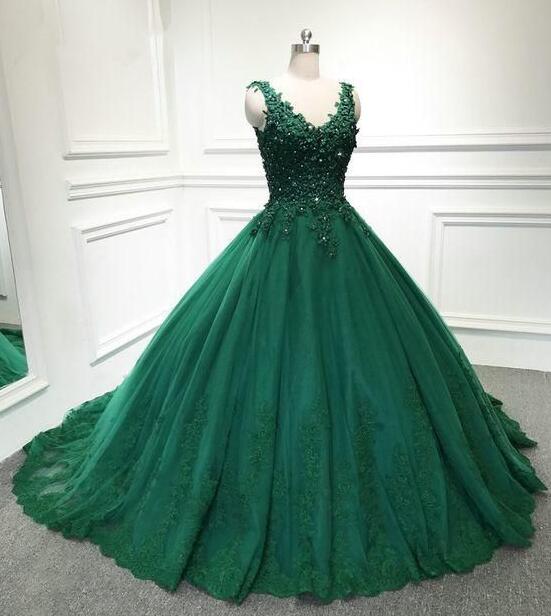 Ball Gown Lace V Neck Quinceanera Dress on Luulla