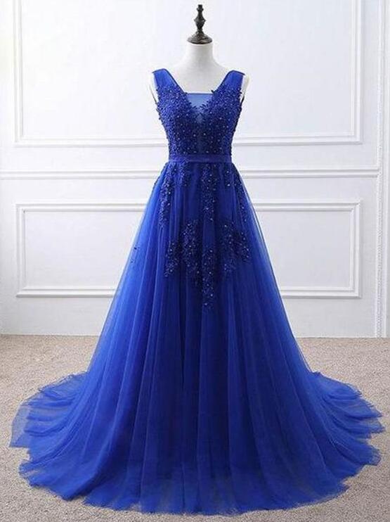 Mermaid Royal Blue Lace Prom Dresses, Formal Dresses on Luulla