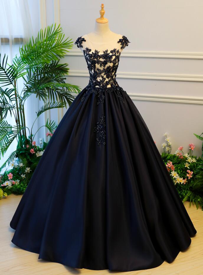 Strapless Tulle Long Ball Gown Black Evening Dress on Luulla