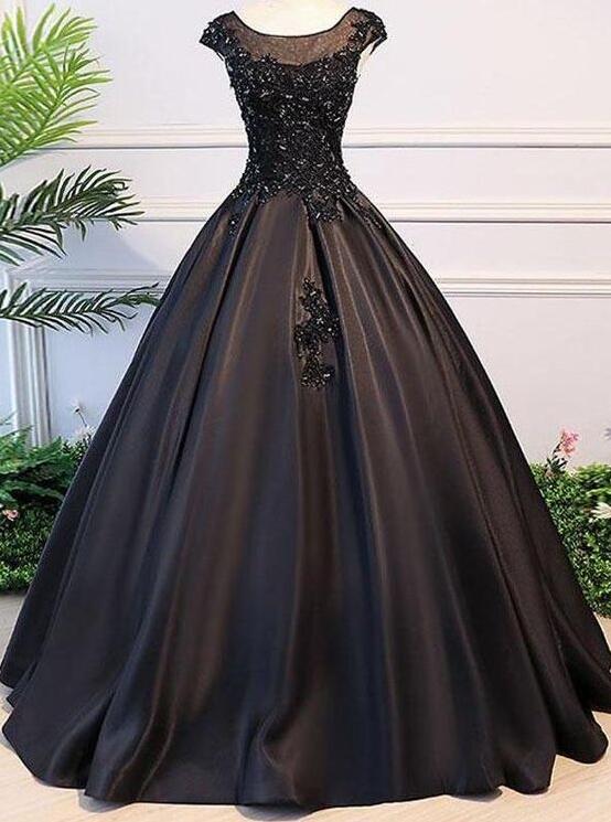 Cap Sleeves Prom Dress,graduation Ball Gown Dress on Luulla