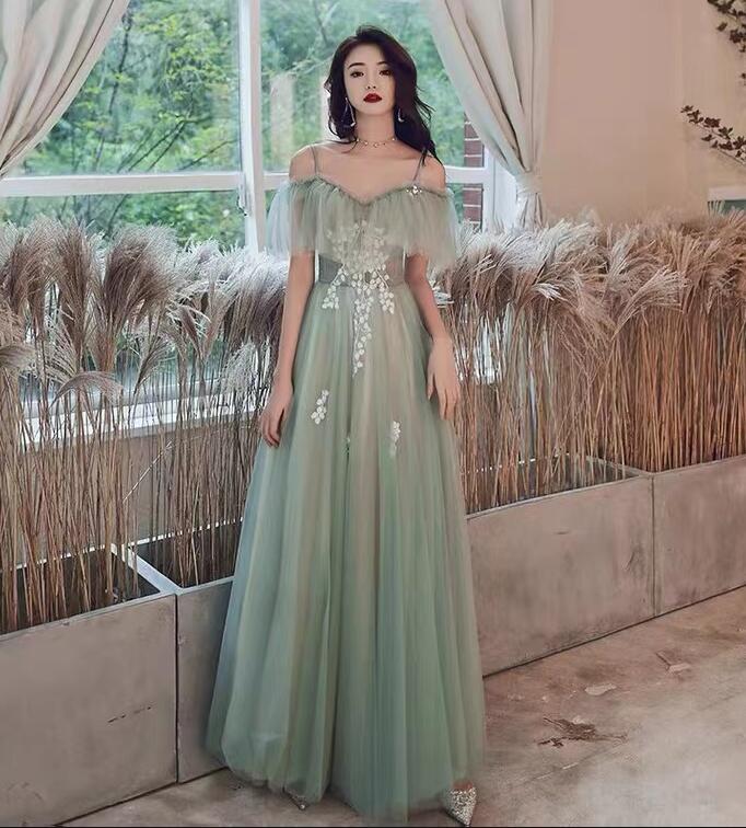 Off Shoulder Circle Skirt Dress with Pockets Mint Green