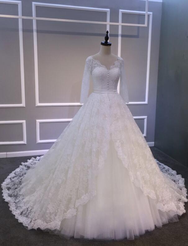 Princess Lace Ivory Wedding Dress on Luulla