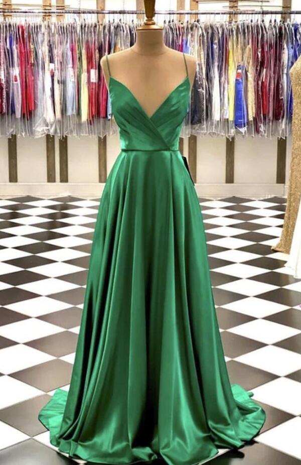 Elegant Green A Line Prom Dress, Senior Formal Dress on Luulla