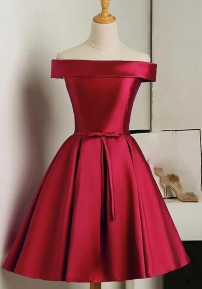 A Line Satin Semi Formal Dress on Luulla