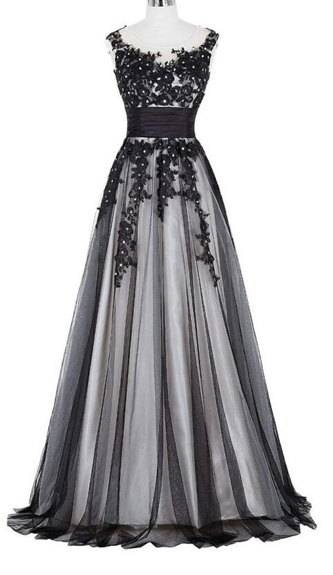 Dusty Blue Formal Dresses A Line Lace Appliques Shiny Tulle Formal Dress With Detachable Sleeves main image 0