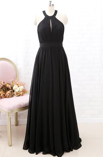 Halter Plain Ruched A-Line Evening Gown main image 1