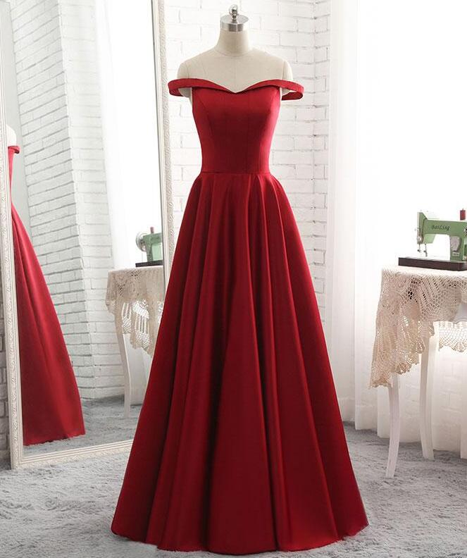Simple Off Shoulder Long Prom Dress on Luulla