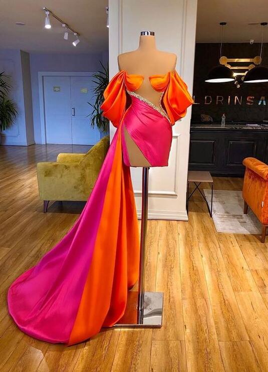 Gorgeous One-shoulder Off-shoulder Mermaid Long Formal Gown to Impress,WGP2165