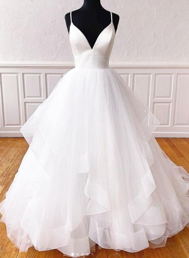 Tulle Prom Dress Princess V-Neck Sleeveless Court Yellow Lace Pleated