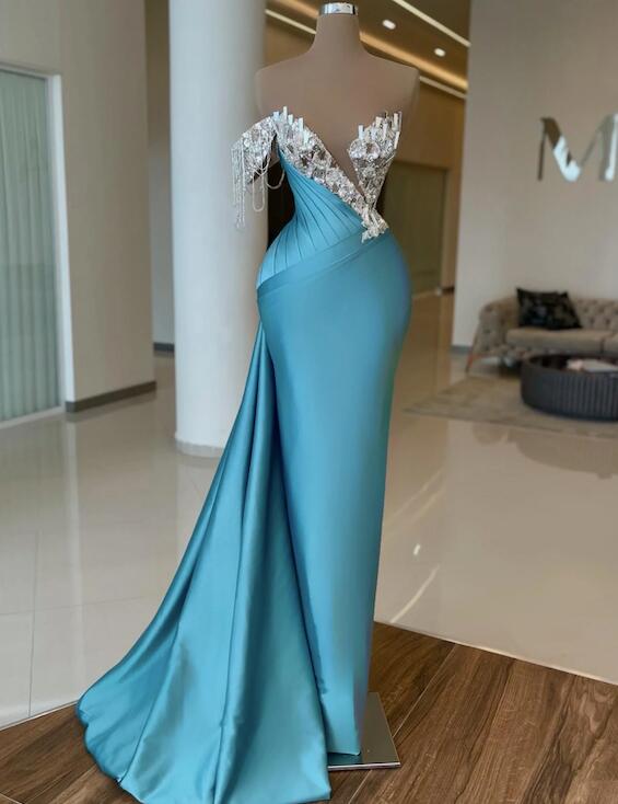Elegant Modest Evening Dresses Blue Evening Dress on Luulla